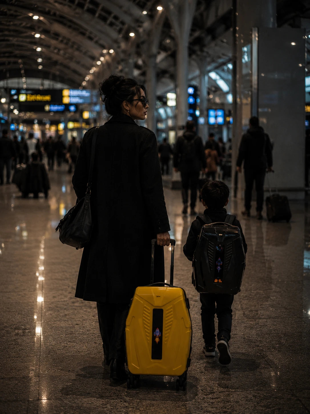 iPixi - Galaxy Voyager Smart Yellow Suitcase with LED Screen