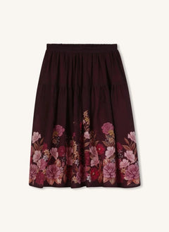 Chloé - Fleurie Wool-Gauze Skirt | Plum