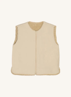 Smallable Kid - Jude Sleeveless Sherpa Jacket | Beige