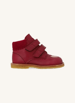 Angulus - Contrast Heart Boots | Raspberry Red