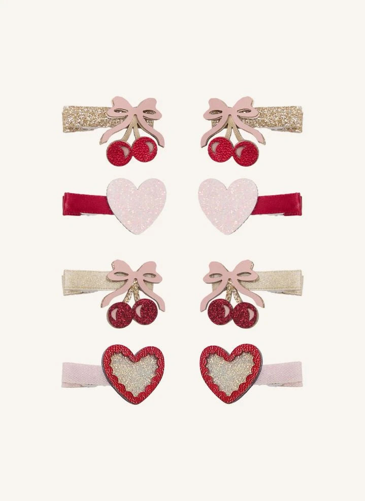 Mimi & Lula - 8-Pack Cherry Hair Clips | Pink