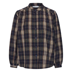 By Bar - Jacquard Checkered Blouse | Navy