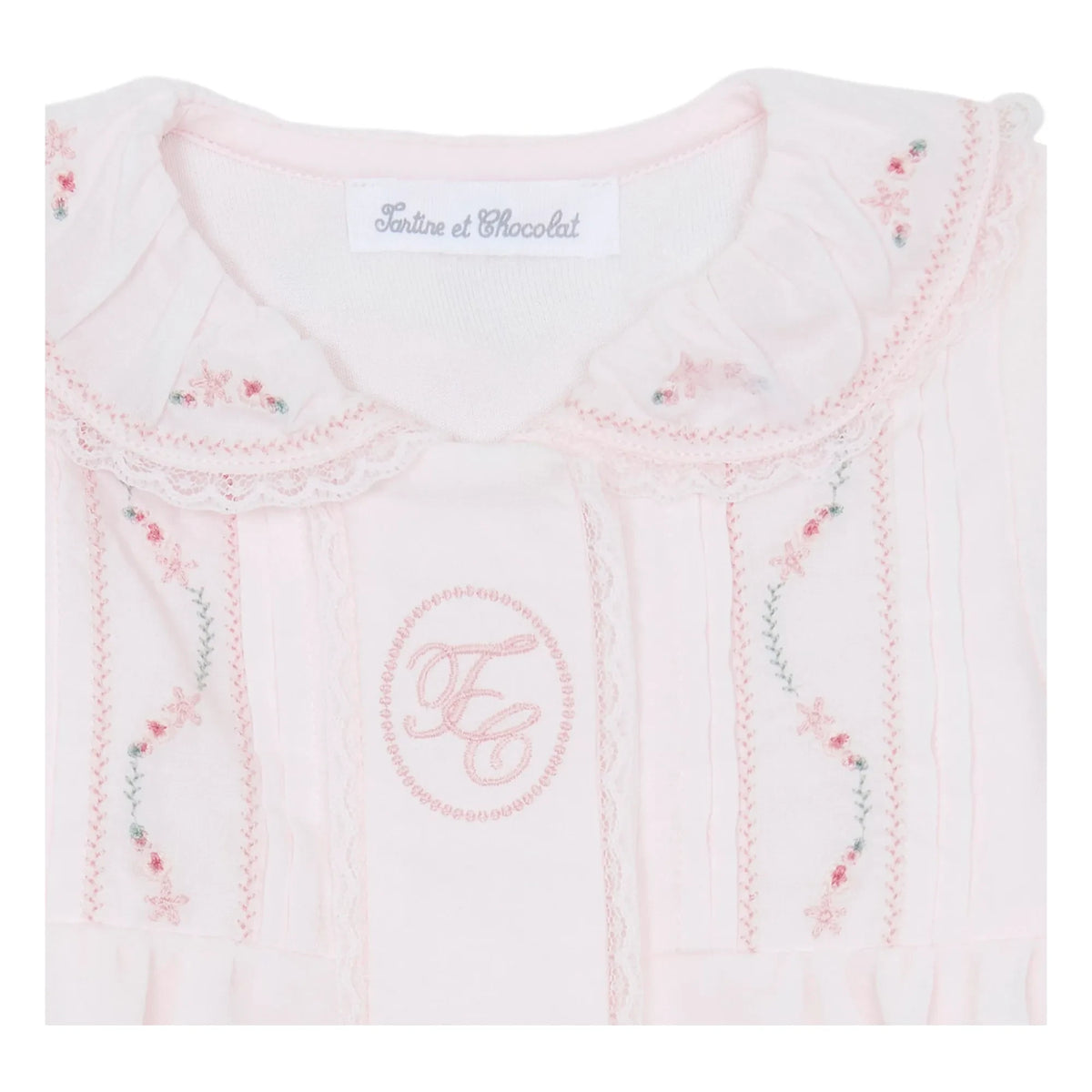 Tartine et Chocolat - Peter Pan Collar Lace Pyjamas | Light Pink