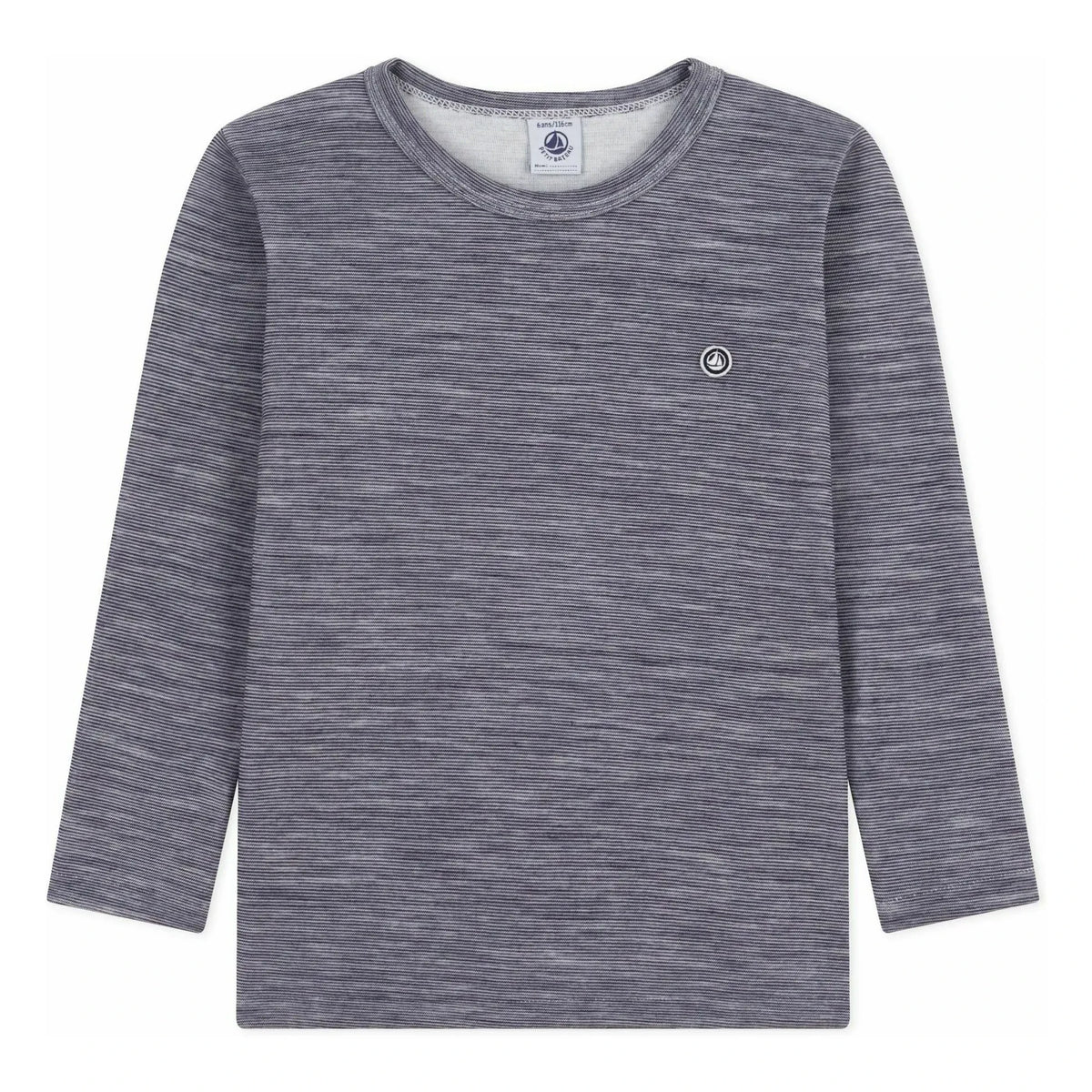 Petit Bateau - Striped Wool T-Shirt | Navy