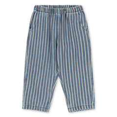 Konges Sløjd - Organic Cotton Striped Denim Pants | Blue