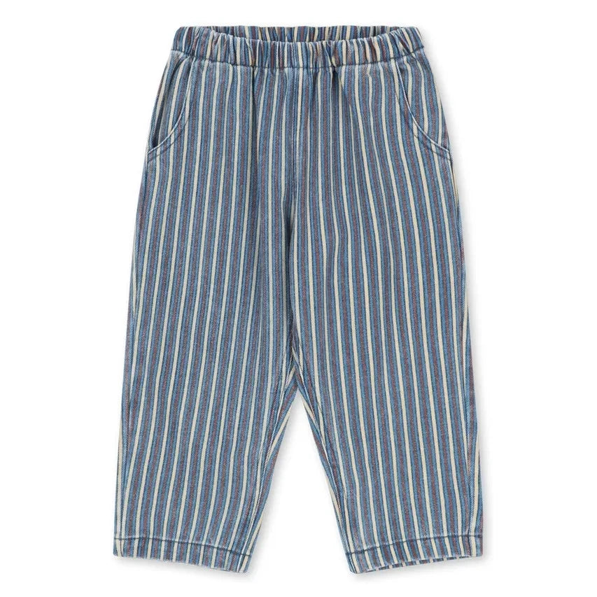 Konges Sløjd - Organic Cotton Striped Denim Pants | Blue