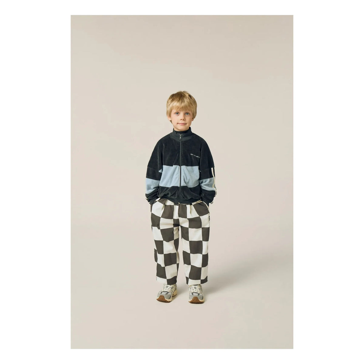 The Campamento - Color-blocked velvet sweatshirt | Charcoal gray