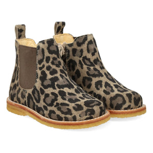 Angulus - Leopard Chelsea Boots with Zipper | Taupe Brown