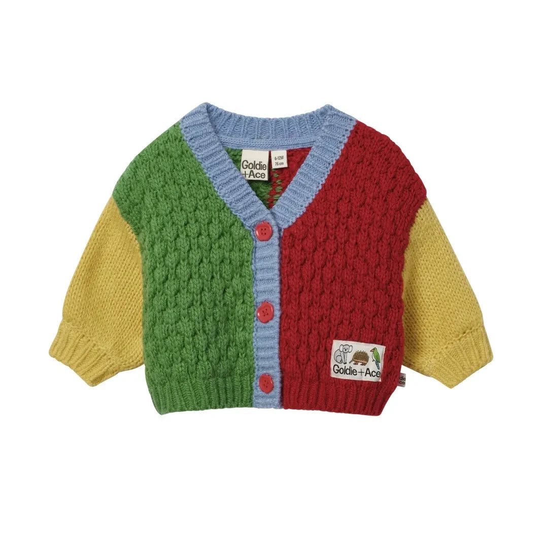 Goldie + Ace - Color Block Cardigan | Red