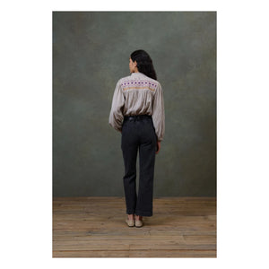 Louise Misha - Arlovie Organic Cotton Trousers - Women's Collection | Coal
