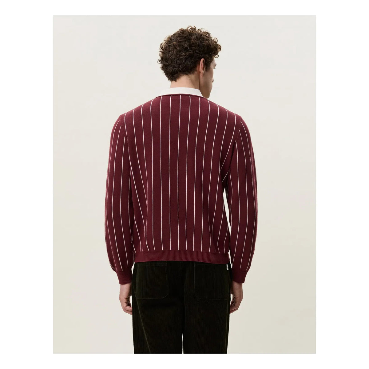 Les Deux - Signature Striped Polo Shirt | Burgundy