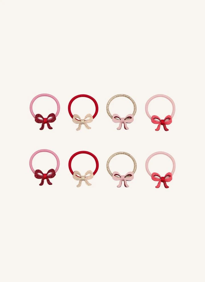 Mimi & Lula - 8-piece Knotted Elastic Hair Tie Set | Red