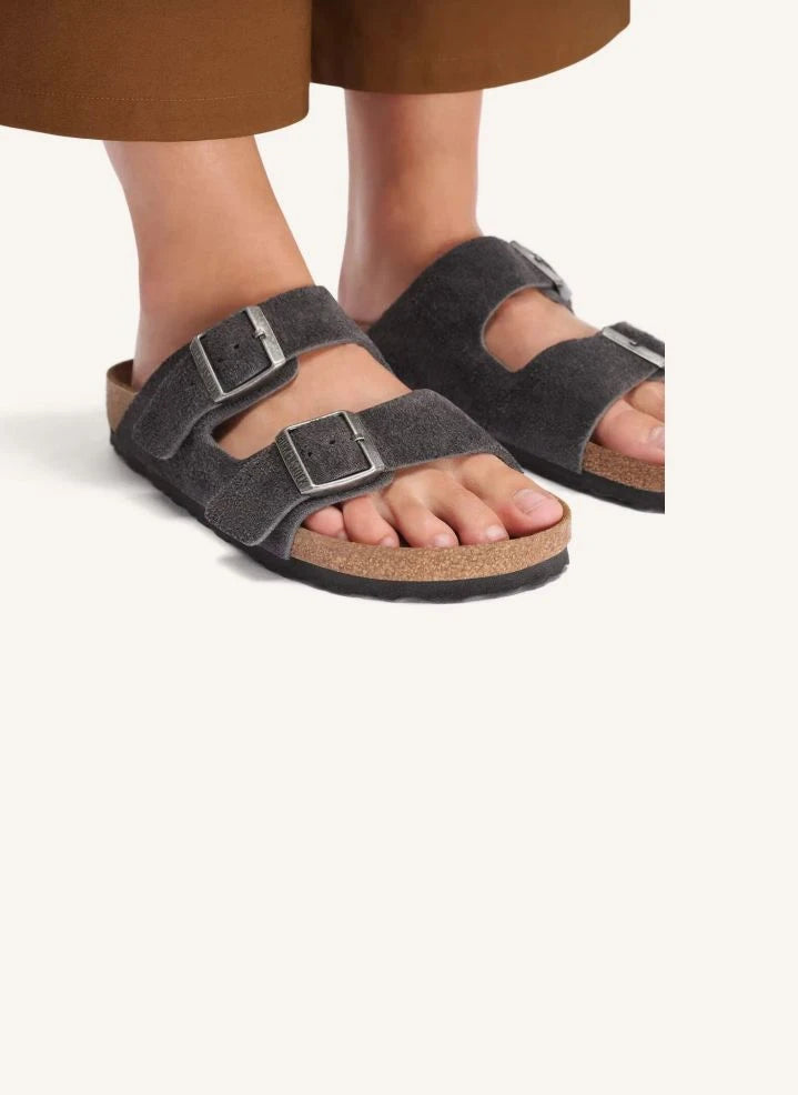 BIRKENSTOCK - Arizona Suede Sandal | Dark grey