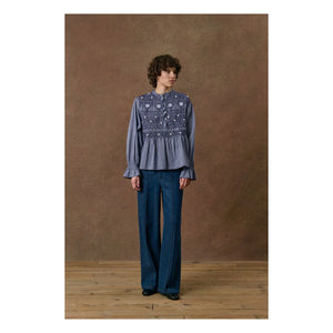 Louise Misha - Ileana Organic Cotton Blouse | Indigo