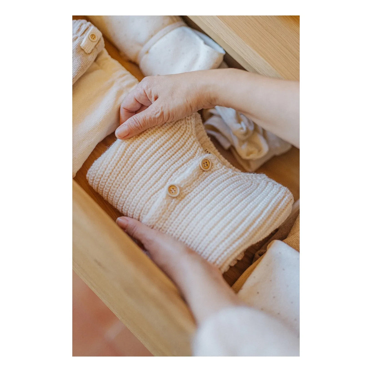 1+ in the family - Antibes Merino Wool Cardigan | Ecru