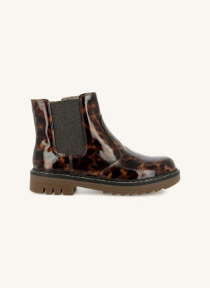 Pom d'Api - Sid JodZip Boots Marble-Patterned Patent Leather | Brown