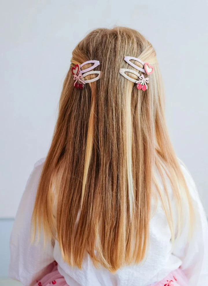 Mimi & Lula - 4-Piece Cherry Hair Clip Set | Light Pink