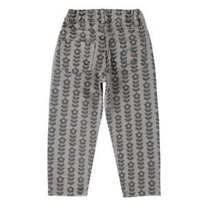 Piupiuchick - Organic Cotton Floral Print Trousers | Gray