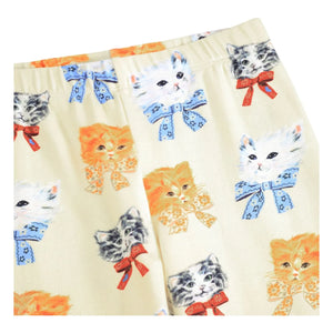 Molo - Lue Cats Organic Cotton Pajamas | White - Off-White