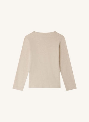 Bonpoint - Tidjiane Ribbed Organic Cotton T-shirt | Heather beige