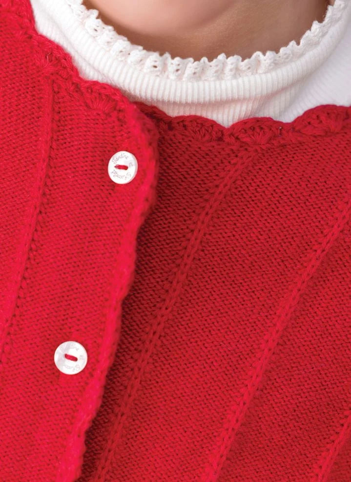 Tartine et Chocolat - Feston Cardigan | Cherry Red