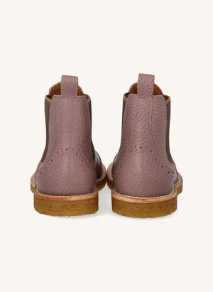 Angulus - Chelsea Brogue Boots | Dust Pink