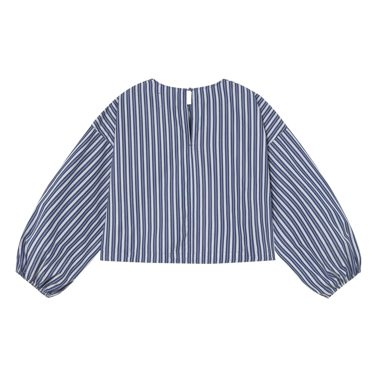 The Tiny Big Sister - Striped, Balloon Sleeve Blouse | Navy