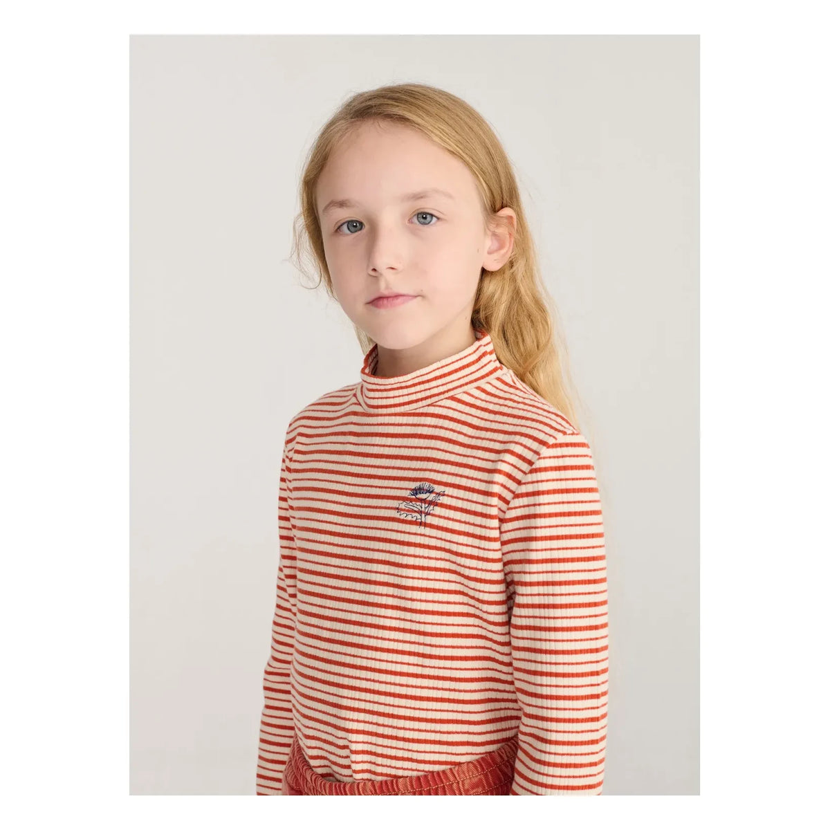 Bobo Choses - Organic cotton striped side-neck top | Red