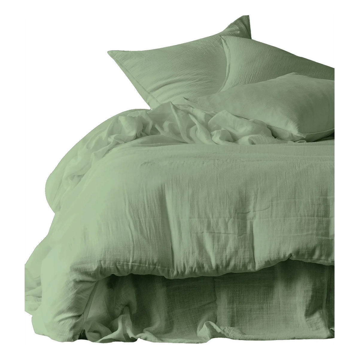 Haomy - Cotton voile fabric duvet cover | Almond green