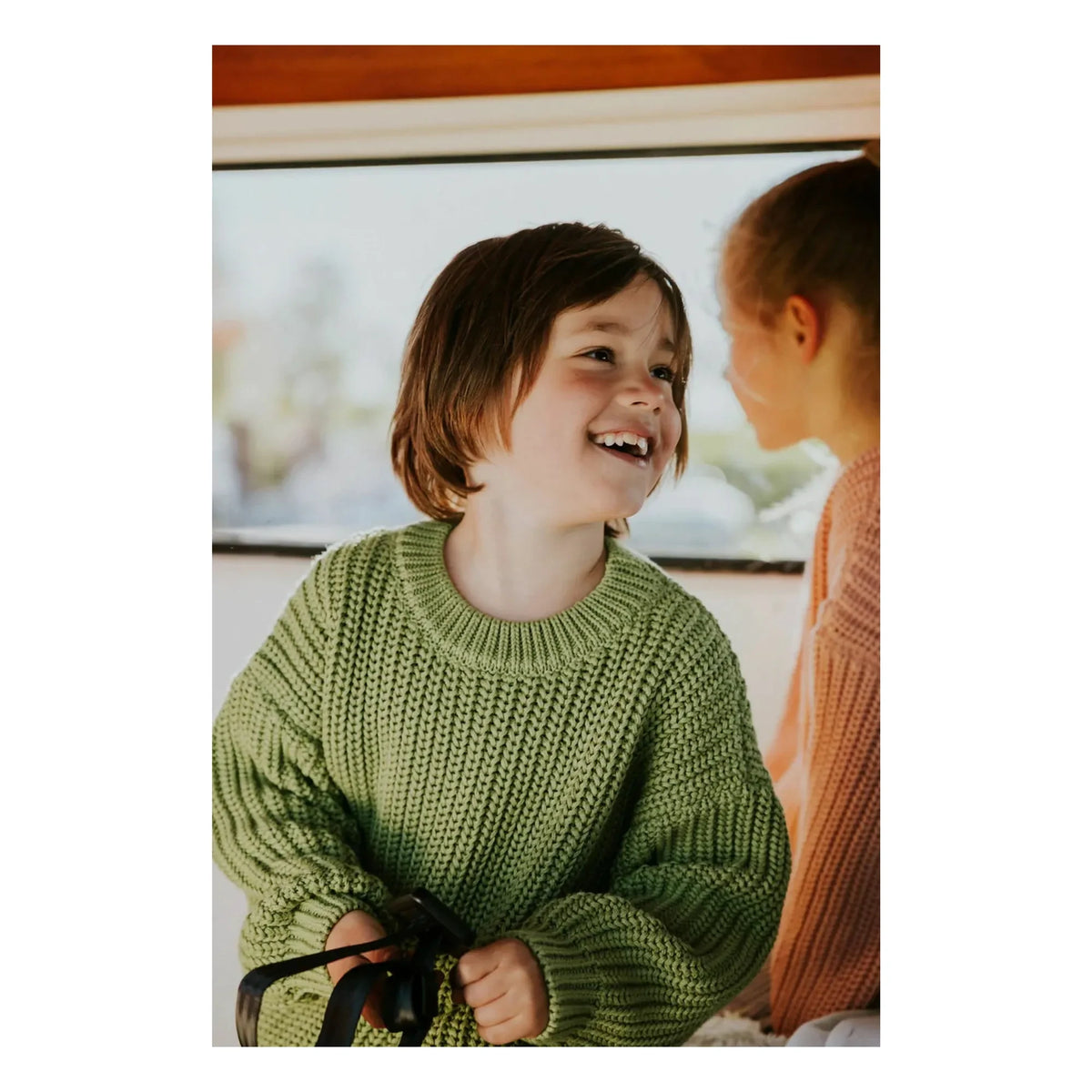 Yuki - Organic Cotton Thick Sweater | Olive