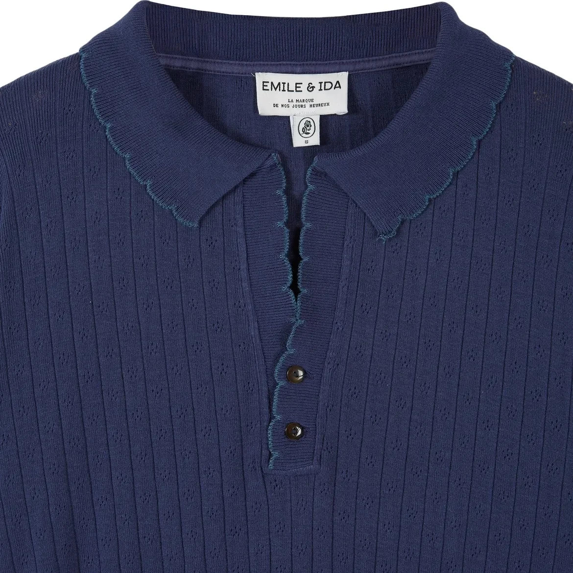 Emile et Ida - Polo Erano Pointelle | Navy