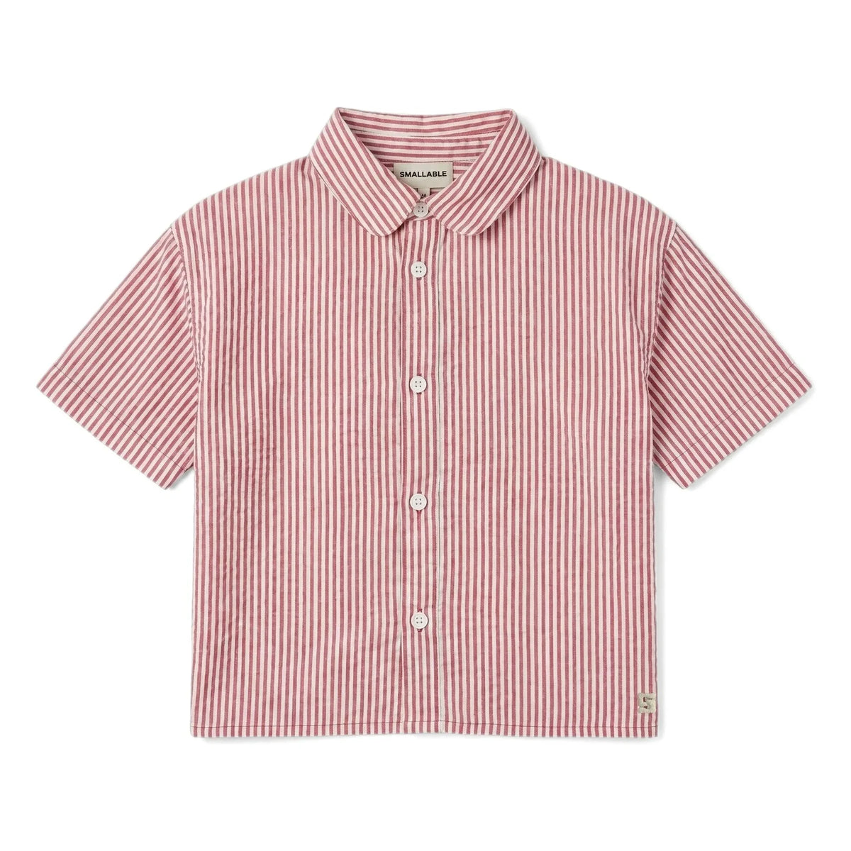 Smallable Kid - Sawyer Striped Shirt | Cherry Red