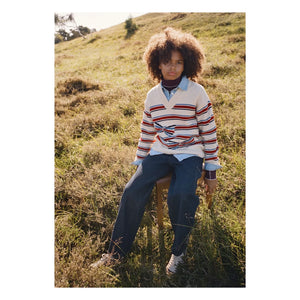 Molo - Gwenda Striped Knot Wool Sweater | White