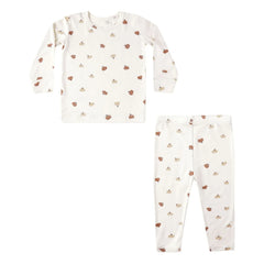 Quincy Mae - Pumpkin Pajama Set | Ecru