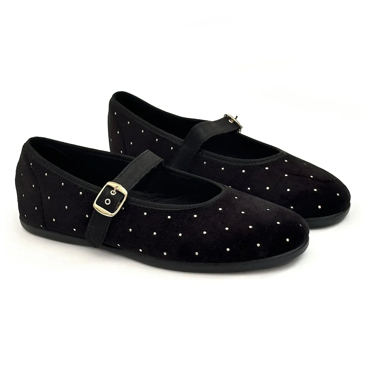 Hermosilla - Palma Stud Ballerina Shoes - Women's Collection | Black