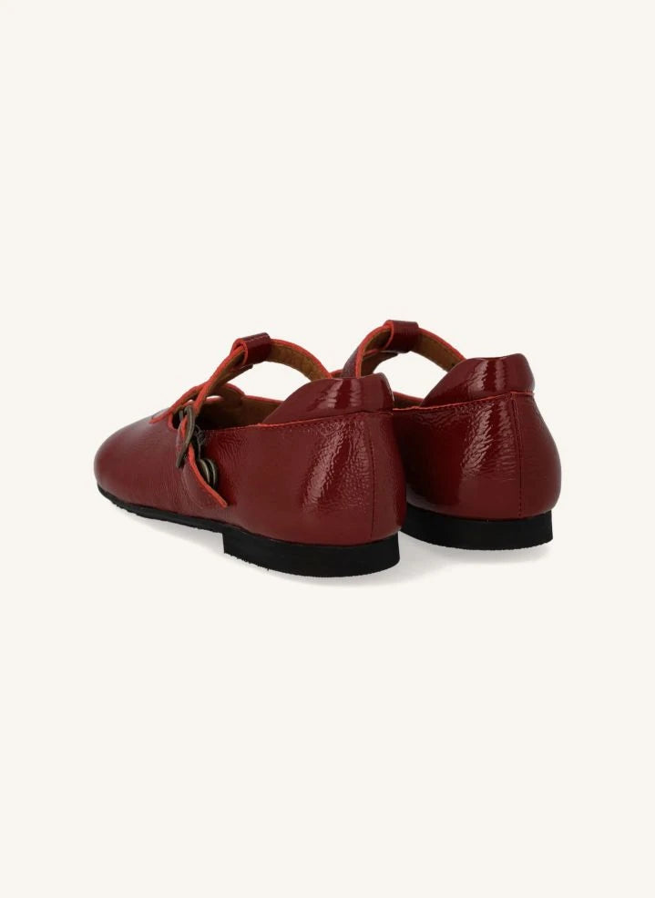 Angulus - Patent T-Bar Flats Coeur | Cherry Red