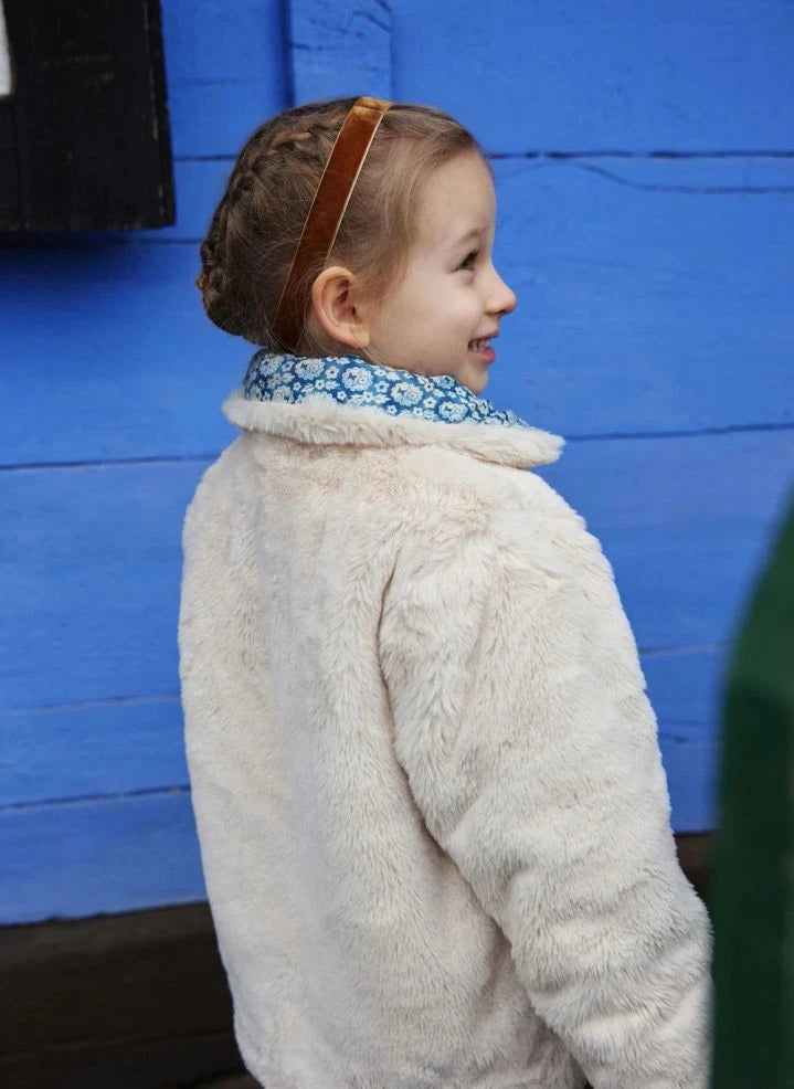 Louise Misha - Dalilou Organic Cotton Fur Reversible Coat | Blue