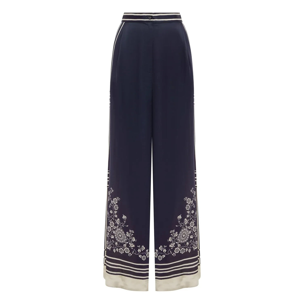 Alémais - Banderra Silk Scarf Pants | Navy