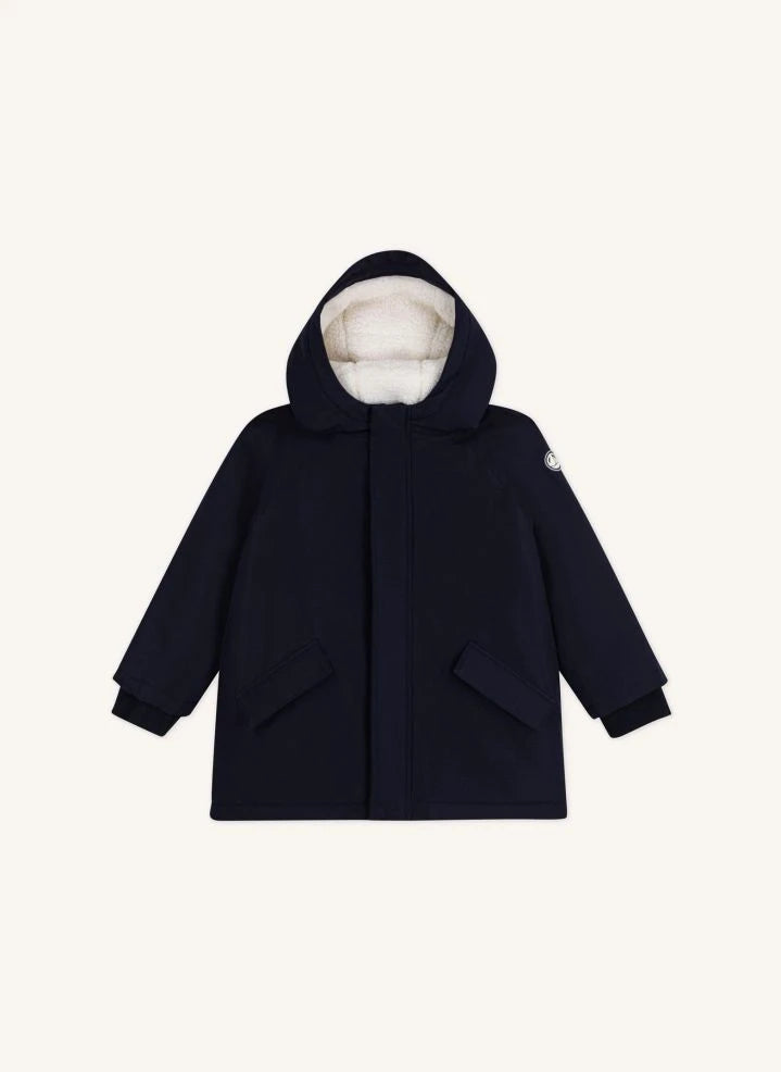 Petit Bateau - Zippered Parka, Sherpa-lined | Night Blue