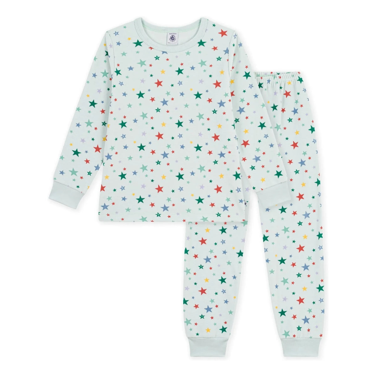 Petit Bateau - Green Velvet Organic Cotton Star Pajamas