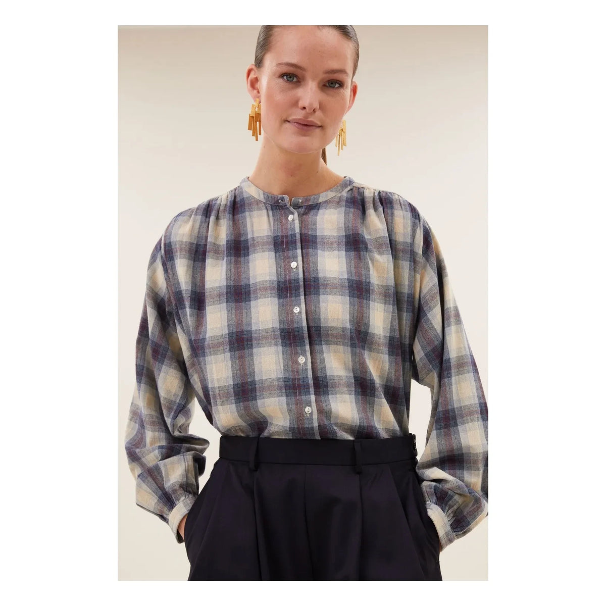 By Bar - Nyka Organic Cotton Blouse | Blue