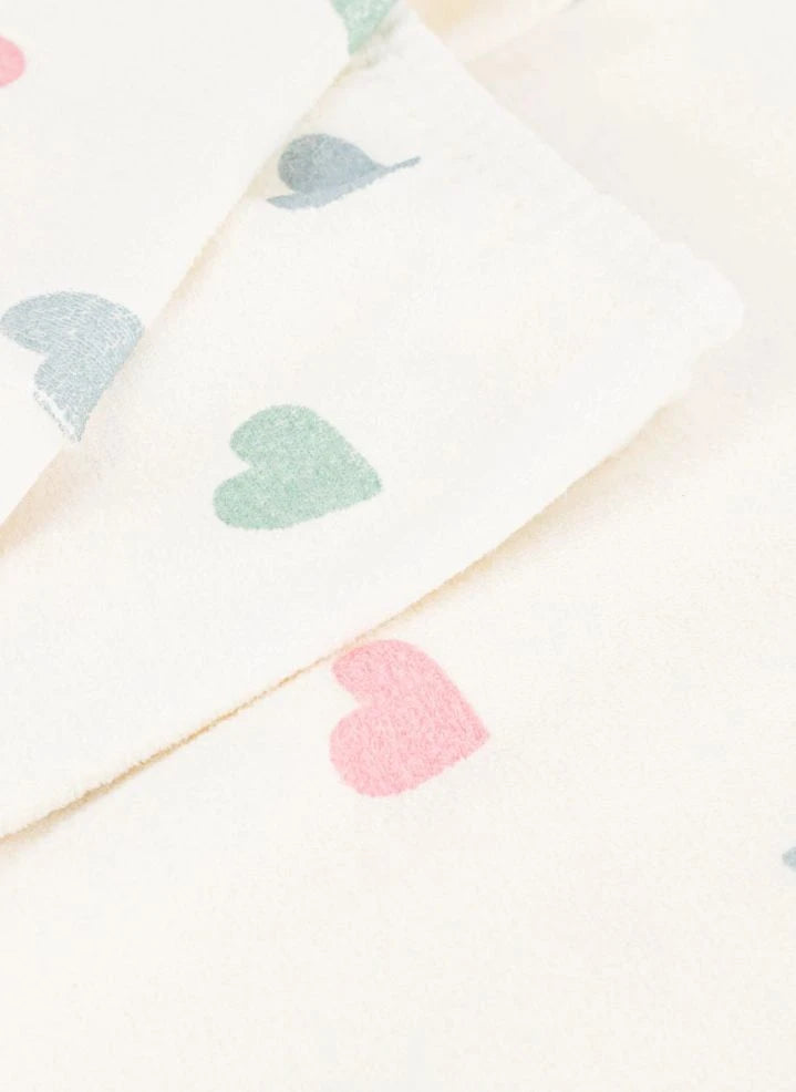 Petit Bateau - Heart Pajamas Sponge Modal | Ecru