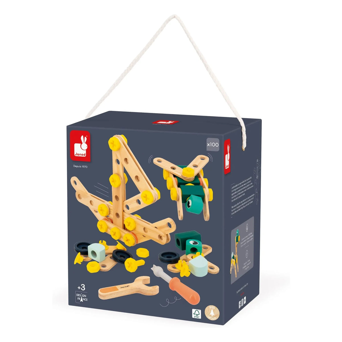 Janod - Brico'Kids Barrel - 100 pieces