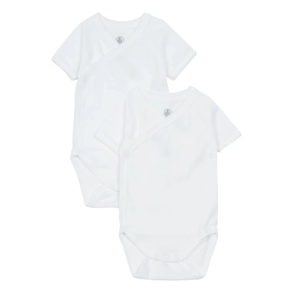 Petit Bateau - Newborn Cross-Back Overall Set - 2-Pack | White