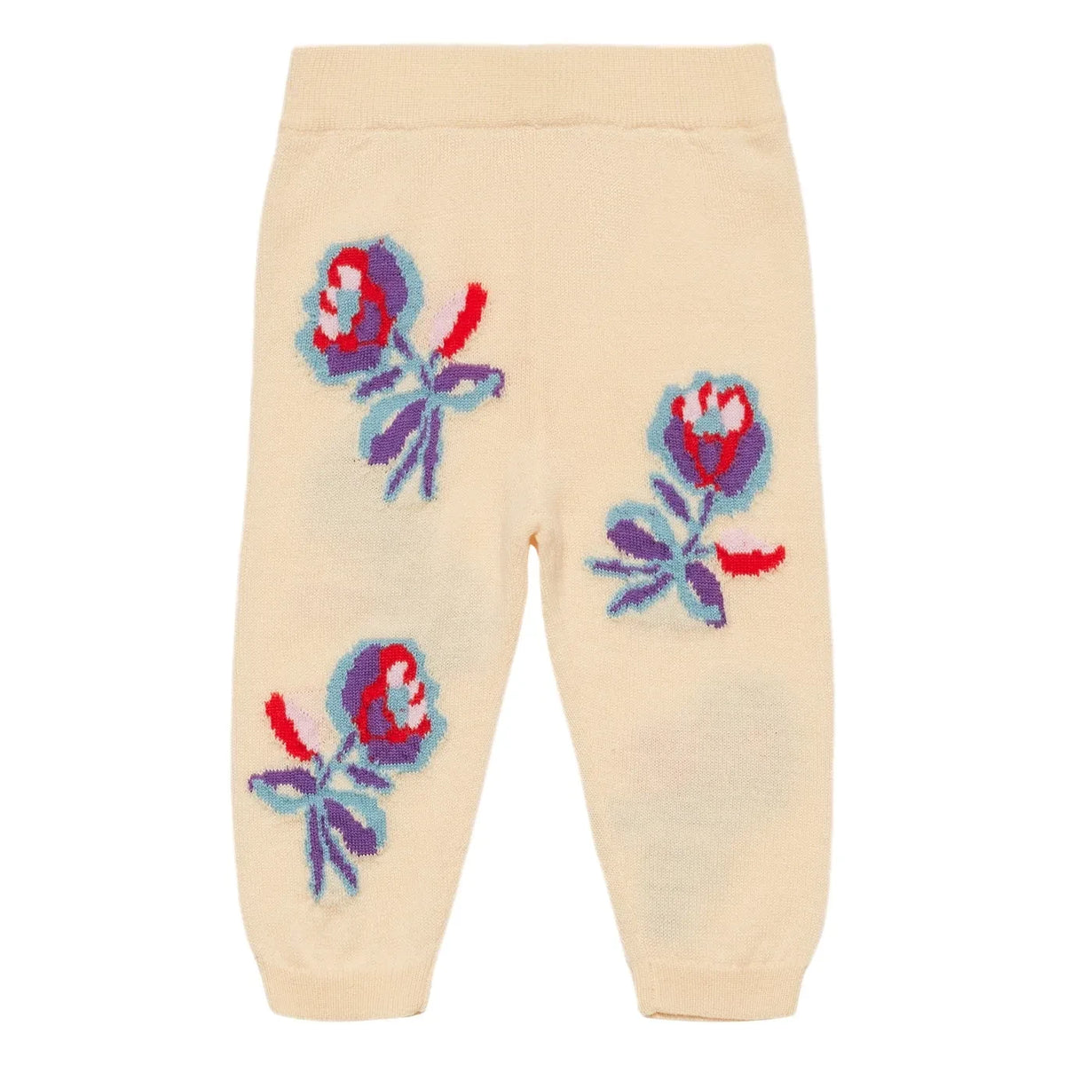 FUB - Fine Knit Merino Wool Floral Patterned Pants | Cream