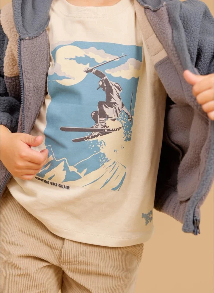 Wheat - Adrian Fleece Jacket Made from Recycled Fibers | Grey Blue