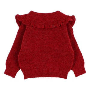 Búho - Girly Bébé Buttoned Claudine Collar Cardigan | Cherry Red