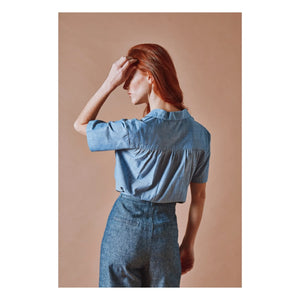 Emile et Ida - Blue Cotton Chambray Blouse