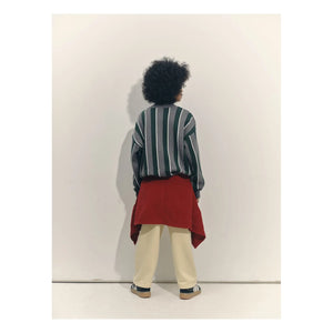 Main Story - Organic Cotton Striped Logo Sweatshirt | Gray
