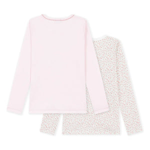 Petit Bateau - Set of 2 Floral Pattern Organic Cotton T-shirts | Pink